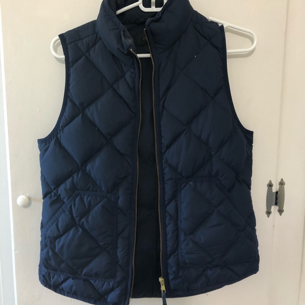 J. Crew down Excursion puffer vest, Navy blue, XS